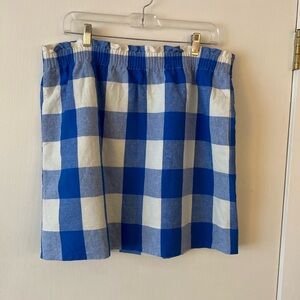 Jcrew Factory - cream/blue gingham sidewalk skirt